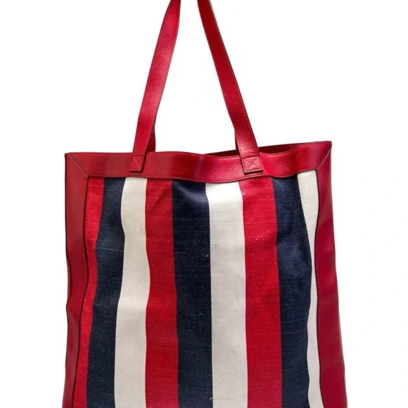 Gucci Red and Blue Large Web Sylvie Stripe tote